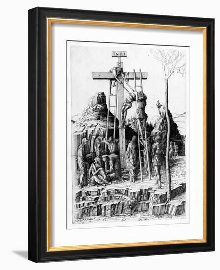 The Descent from the Cross (Engraving)-Andrea Mantegna-Framed Giclee Print