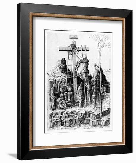 The Descent from the Cross (Engraving)-Andrea Mantegna-Framed Giclee Print