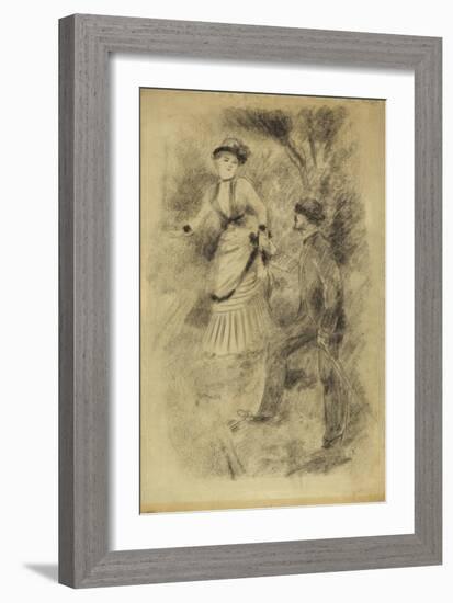 The Descent from the Summit: Jean Martin Steadies Hélène, the Banker's Daughter, 1881-Pierre-Auguste Renoir-Framed Giclee Print