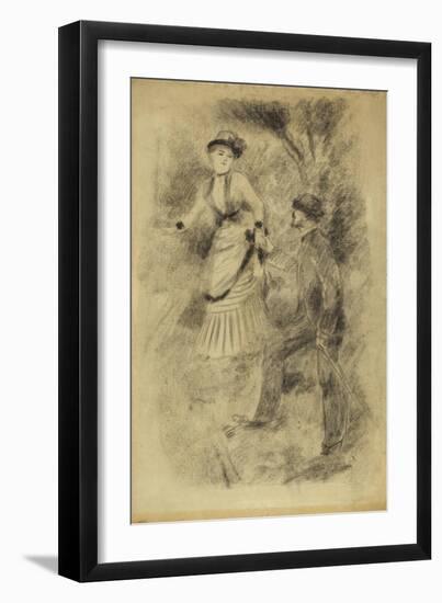 The Descent from the Summit: Jean Martin Steadies Hélène, the Banker's Daughter, 1881-Pierre-Auguste Renoir-Framed Giclee Print