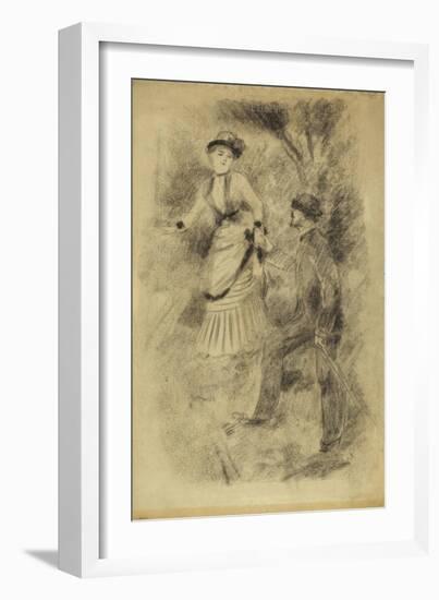 The Descent from the Summit: Jean Martin Steadies Hélène, the Banker's Daughter, 1881-Pierre-Auguste Renoir-Framed Giclee Print