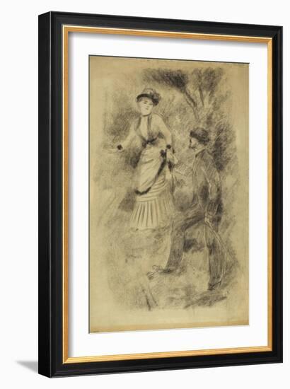 The Descent from the Summit: Jean Martin Steadies Hélène, the Banker's Daughter, 1881-Pierre-Auguste Renoir-Framed Giclee Print