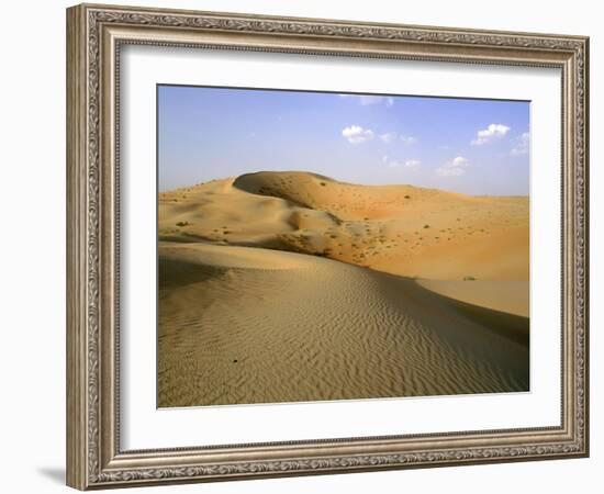 The desert near al-'Ain - sand dunes in striking pink colour-Werner Forman-Framed Giclee Print