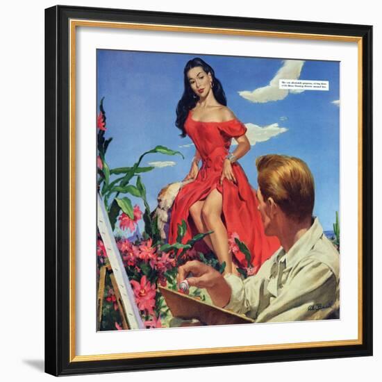 The Desert Orchird  - Saturday Evening Post "Leading Ladies", December 6, 1952 pg.43-Al Buell-Framed Giclee Print