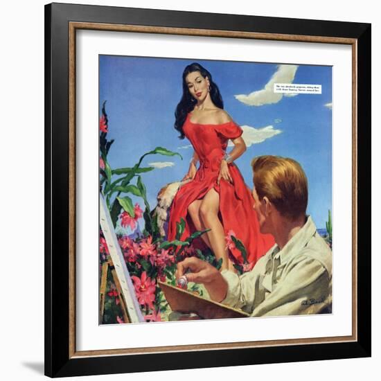 The Desert Orchird  - Saturday Evening Post "Leading Ladies", December 6, 1952 pg.43-Al Buell-Framed Giclee Print