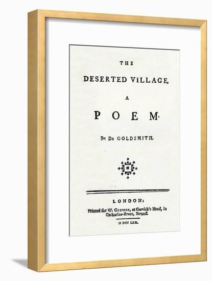 'The Deserted Village, A Poem', c1770-Unknown-Framed Giclee Print