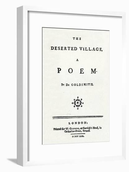 'The Deserted Village, A Poem', c1770-Unknown-Framed Giclee Print