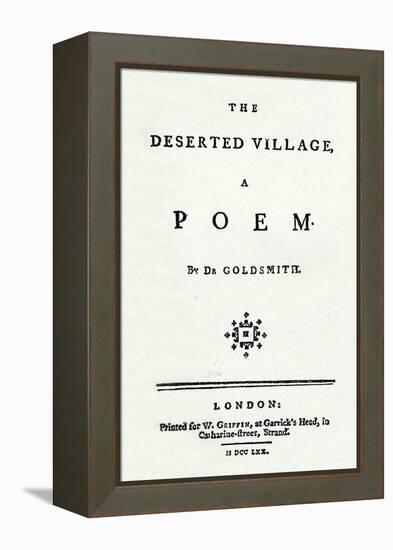 'The Deserted Village, A Poem', c1770-Unknown-Framed Premier Image Canvas