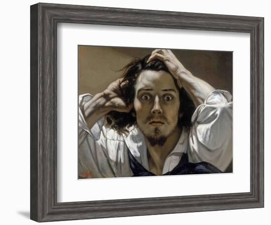 The Desperate Man (Self-Portrai)-Gustave Courbet-Framed Giclee Print