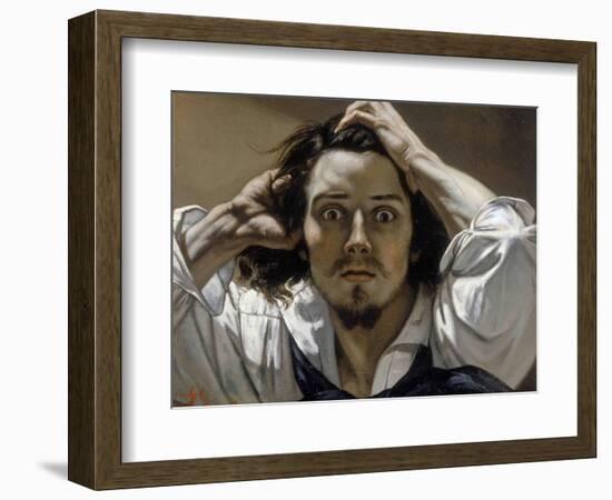 The Desperate Man (Self-Portrai)-Gustave Courbet-Framed Giclee Print