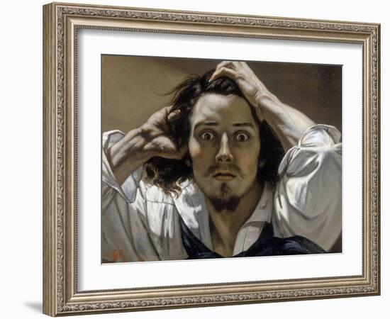 The Desperate Man (Self-Portrai)-Gustave Courbet-Framed Giclee Print