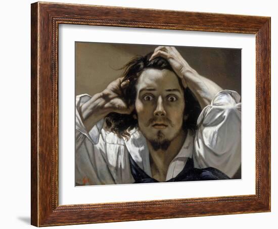 The Desperate Man (Self-Portrai)-Gustave Courbet-Framed Giclee Print