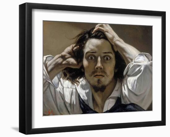 The Desperate Man (Self-Portrai)-Gustave Courbet-Framed Giclee Print