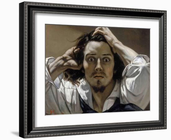 The Desperate Man (Self-Portrai)-Gustave Courbet-Framed Giclee Print