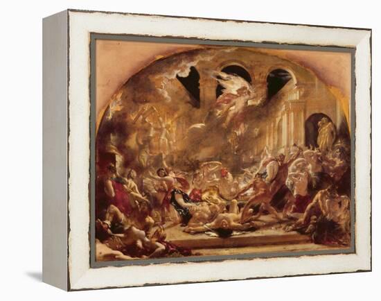 The Destroying Angel and Daemons of Evil Interrupting the Orgies of the Vicious and Intemperate-William Etty-Framed Premier Image Canvas