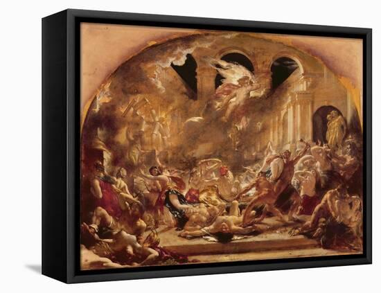 The Destroying Angel and Daemons of Evil Interrupting the Orgies of the Vicious and Intemperate-William Etty-Framed Premier Image Canvas