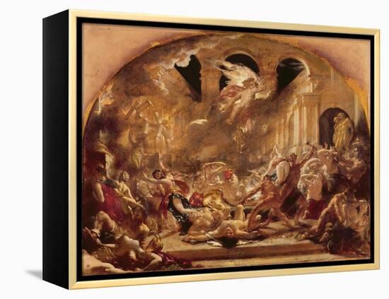 The Destroying Angel and Daemons of Evil Interrupting the Orgies of the Vicious and Intemperate-William Etty-Framed Premier Image Canvas