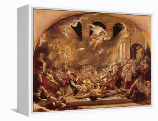 The Destroying Angel and Daemons of Evil Interrupting the Orgies of the Vicious and Intemperate-William Etty-Framed Premier Image Canvas