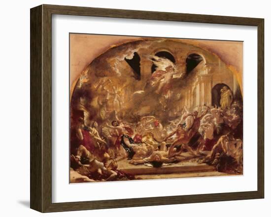 The Destroying Angel and Daemons of Evil Interrupting the Orgies of the Vicious and Intemperate-William Etty-Framed Giclee Print