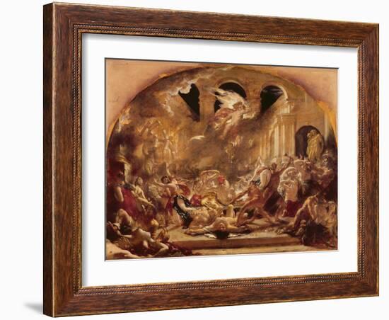 The Destroying Angel and Daemons of Evil Interrupting the Orgies of the Vicious and Intemperate-William Etty-Framed Giclee Print