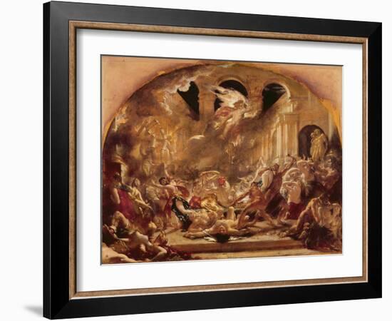 The Destroying Angel and Daemons of Evil Interrupting the Orgies of the Vicious and Intemperate-William Etty-Framed Giclee Print