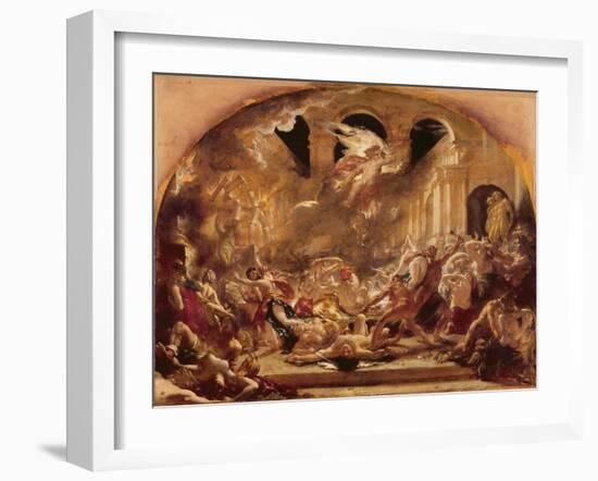 The Destroying Angel and Daemons of Evil Interrupting the Orgies of the Vicious and Intemperate-William Etty-Framed Giclee Print