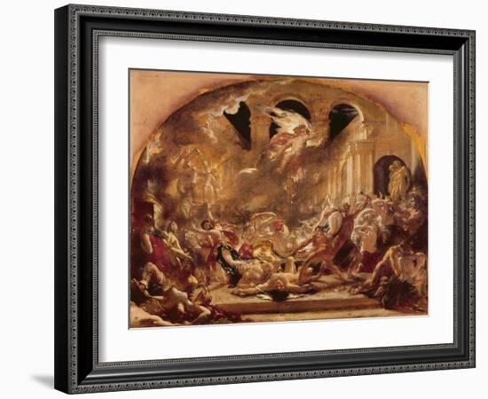 The Destroying Angel and Daemons of Evil Interrupting the Orgies of the Vicious and Intemperate-William Etty-Framed Giclee Print