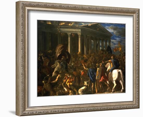 The Destruction and the Sack of the Temple of Jerusalem, 1625-26-Nicolas Poussin-Framed Giclee Print