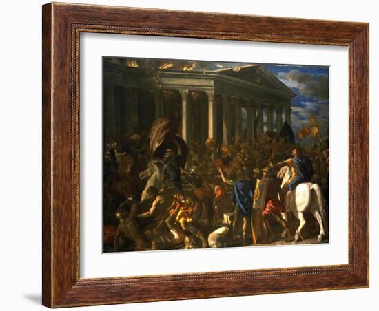 The Destruction and the Sack of the Temple of Jerusalem, 1625-26-Nicolas Poussin-Framed Giclee Print