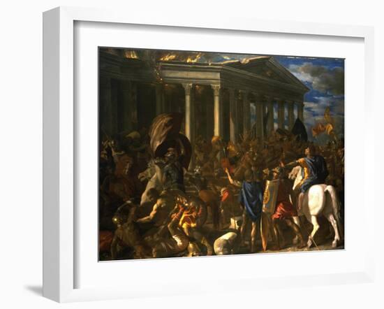 The Destruction and the Sack of the Temple of Jerusalem, 1625-26-Nicolas Poussin-Framed Giclee Print