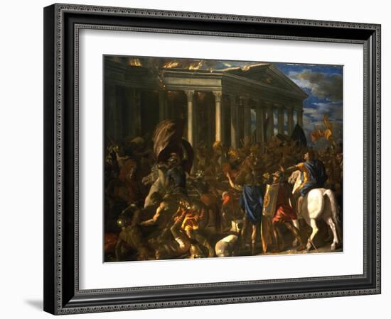 The Destruction and the Sack of the Temple of Jerusalem, 1625-26-Nicolas Poussin-Framed Giclee Print