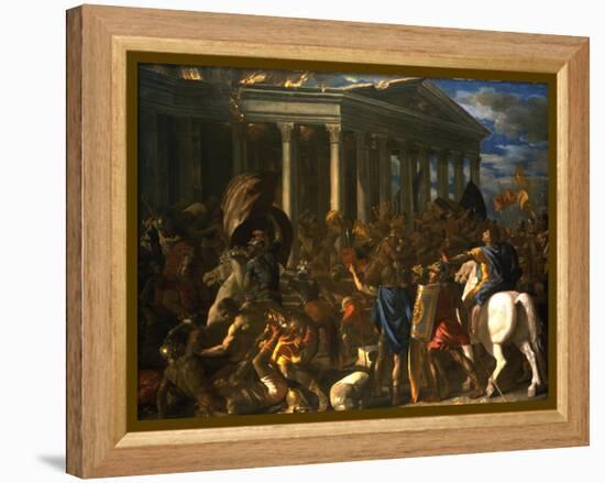 The Destruction and the Sack of the Temple of Jerusalem, 1625-26-Nicolas Poussin-Framed Premier Image Canvas