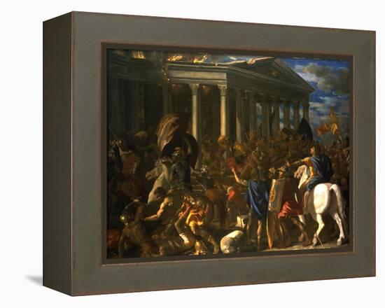 The Destruction and the Sack of the Temple of Jerusalem, 1625-26-Nicolas Poussin-Framed Premier Image Canvas