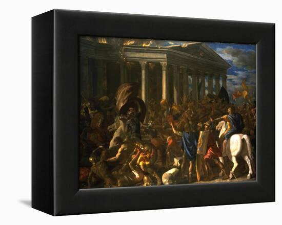 The Destruction and the Sack of the Temple of Jerusalem, 1625-26-Nicolas Poussin-Framed Premier Image Canvas