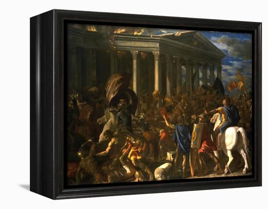 The Destruction and the Sack of the Temple of Jerusalem, 1625-26-Nicolas Poussin-Framed Premier Image Canvas