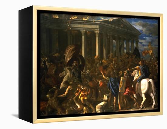 The Destruction and the Sack of the Temple of Jerusalem, 1625-26-Nicolas Poussin-Framed Premier Image Canvas