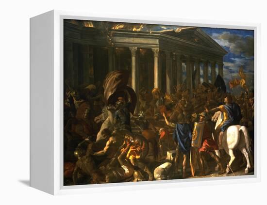 The Destruction and the Sack of the Temple of Jerusalem, 1625-26-Nicolas Poussin-Framed Premier Image Canvas