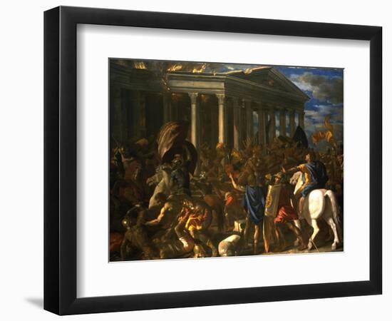 The Destruction and the Sack of the Temple of Jerusalem, 1625-26-Nicolas Poussin-Framed Giclee Print