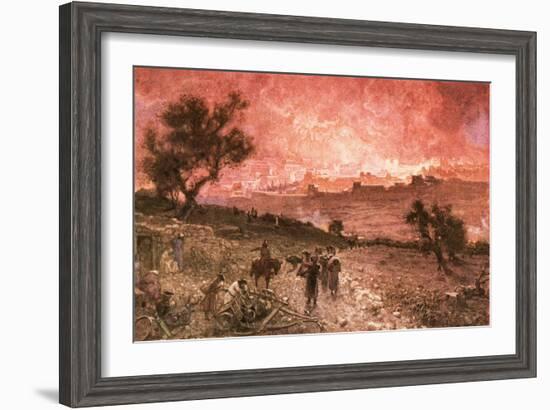 The Destruction of Jerusalem by Nebuzar-Adan-William Brassey Hole-Framed Giclee Print