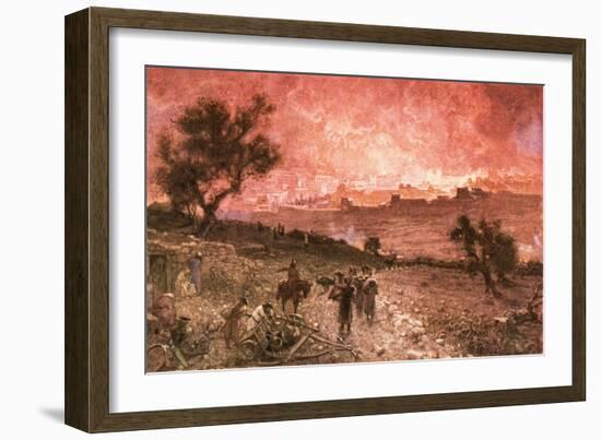 The Destruction of Jerusalem by Nebuzar-Adan-William Brassey Hole-Framed Giclee Print