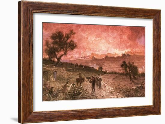 The Destruction of Jerusalem by Nebuzar-Adan-William Brassey Hole-Framed Giclee Print