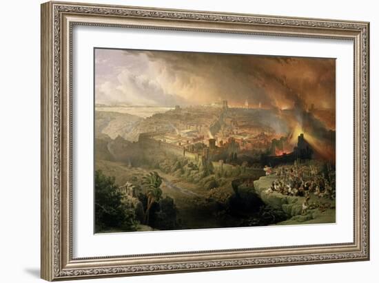 The Destruction of Jerusalem in 70 AD-David Roberts-Framed Giclee Print