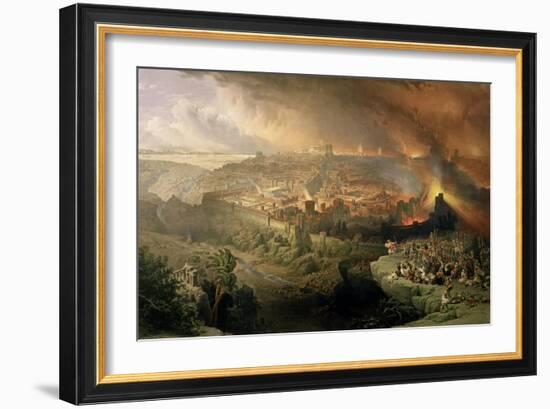 The Destruction of Jerusalem in 70 AD-David Roberts-Framed Giclee Print