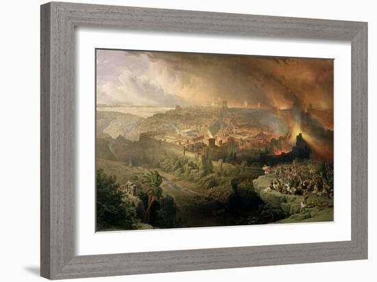 The Destruction of Jerusalem in 70 AD-David Roberts-Framed Premium Giclee Print