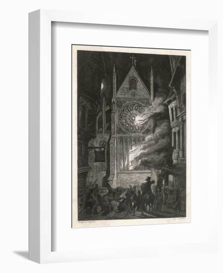 The Destruction of Old Saint Paul's Cathedral-J. Franklin-Framed Art Print