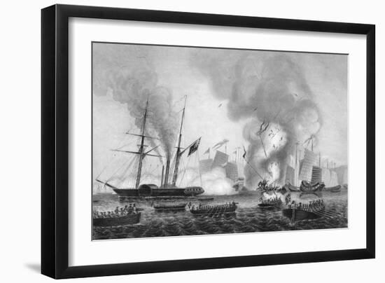 The Destruction of the Chinese War Junk in Anson's Bay, 7 January 1841-George Greatbatch-Framed Giclee Print