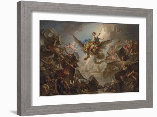The Destruction of the Palace of Armida, 1737 (Oil on Canvas)-Charles Antoine Coypel-Framed Giclee Print