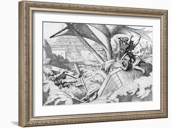 The Destruction of the Rus Fleet at Constantinople, before 1839-Fyodor Antonovich Bruni-Framed Giclee Print