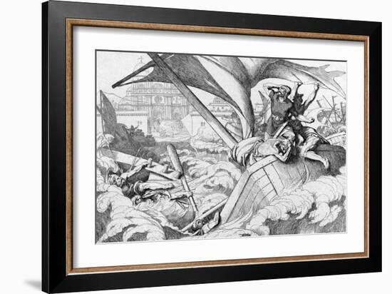 The Destruction of the Rus Fleet at Constantinople, before 1839-Fyodor Antonovich Bruni-Framed Giclee Print