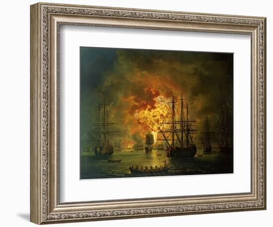 The Destruction of the Turkish Fleet at the Bay of Chesma, 1772-Jacob-Philippe Hackert-Framed Giclee Print